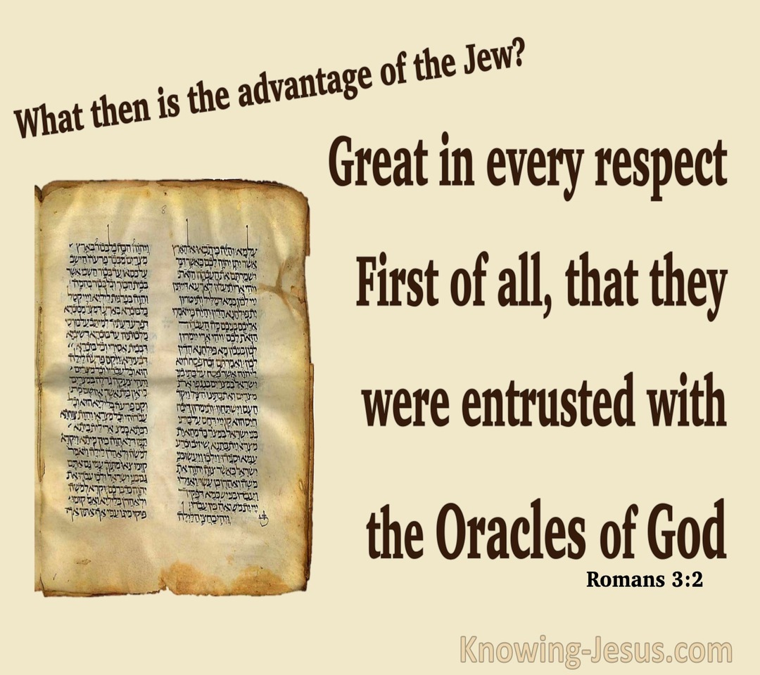Romans 3:2 Israel Were Entrusted With The Oracles Of God (beige)